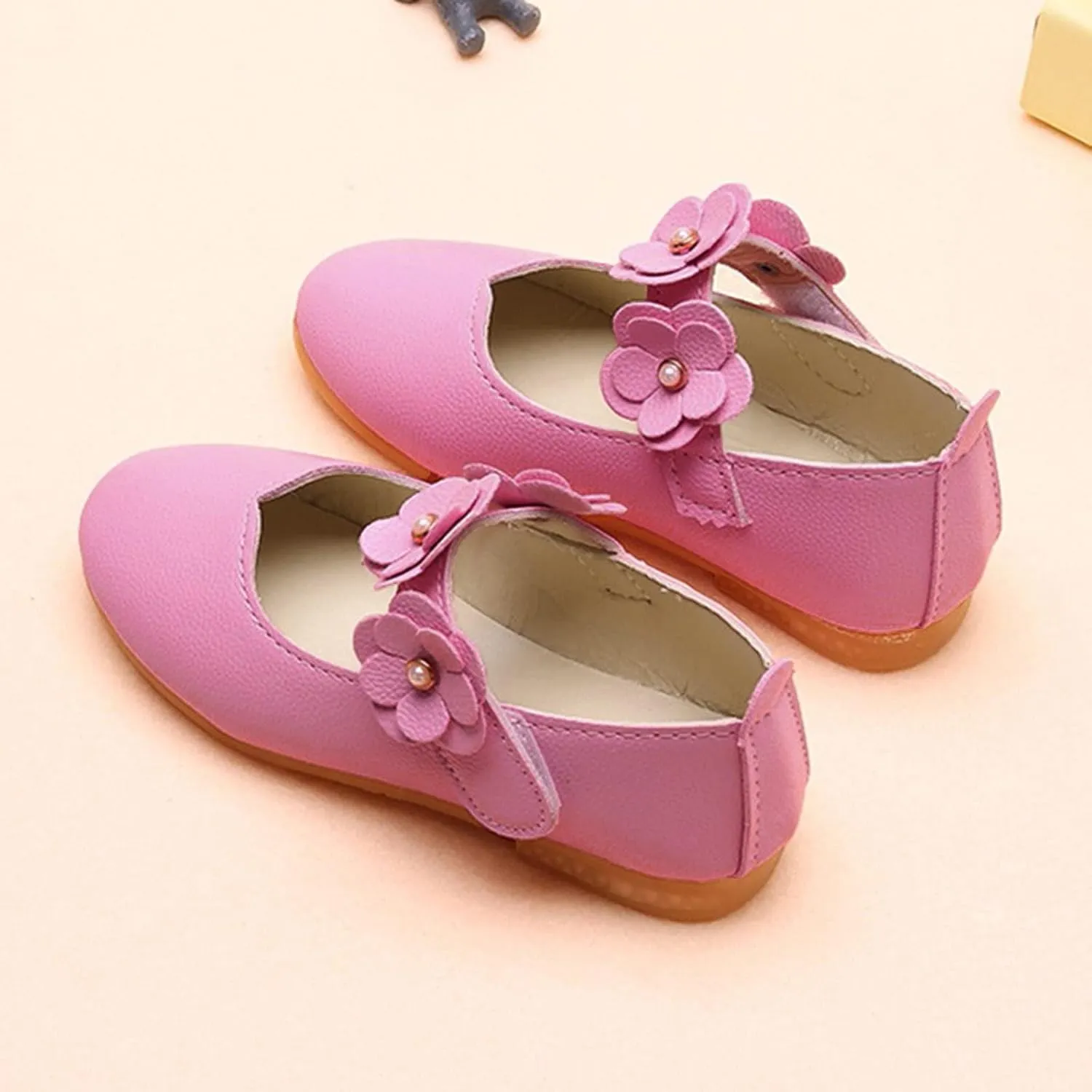 First Walking Shoes for Baby Girls Dance Flower Shoes Student Soft Solid Children Baby Girls Single Kid Baby Shoes Toddler Girl Walking Shoes 5