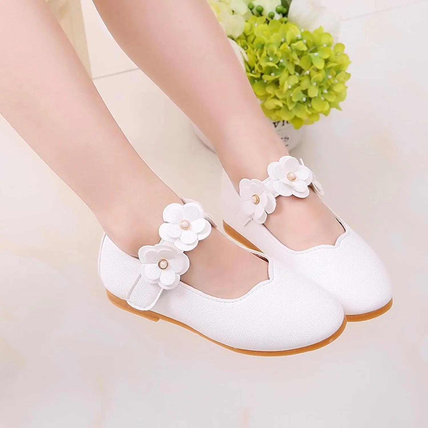 First Walking Shoes for Baby Girls Dance Flower Shoes Student Soft Solid Children Baby Girls Single Kid Baby Shoes Toddler Girl Walking Shoes 5