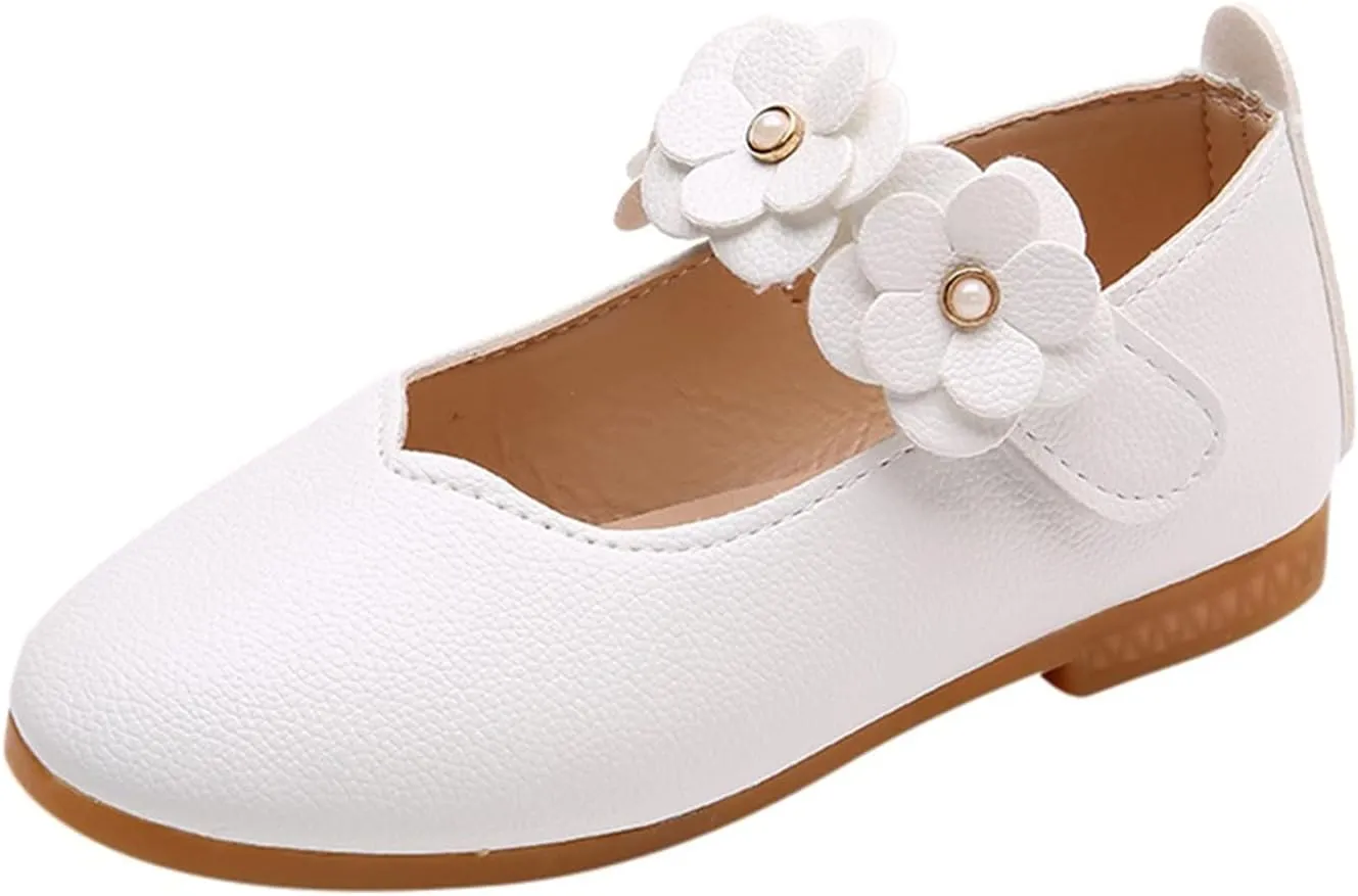 First Walking Shoes for Baby Girls Dance Flower Shoes Student Soft Solid Children Baby Girls Single Kid Baby Shoes Toddler Girl Walking Shoes 5