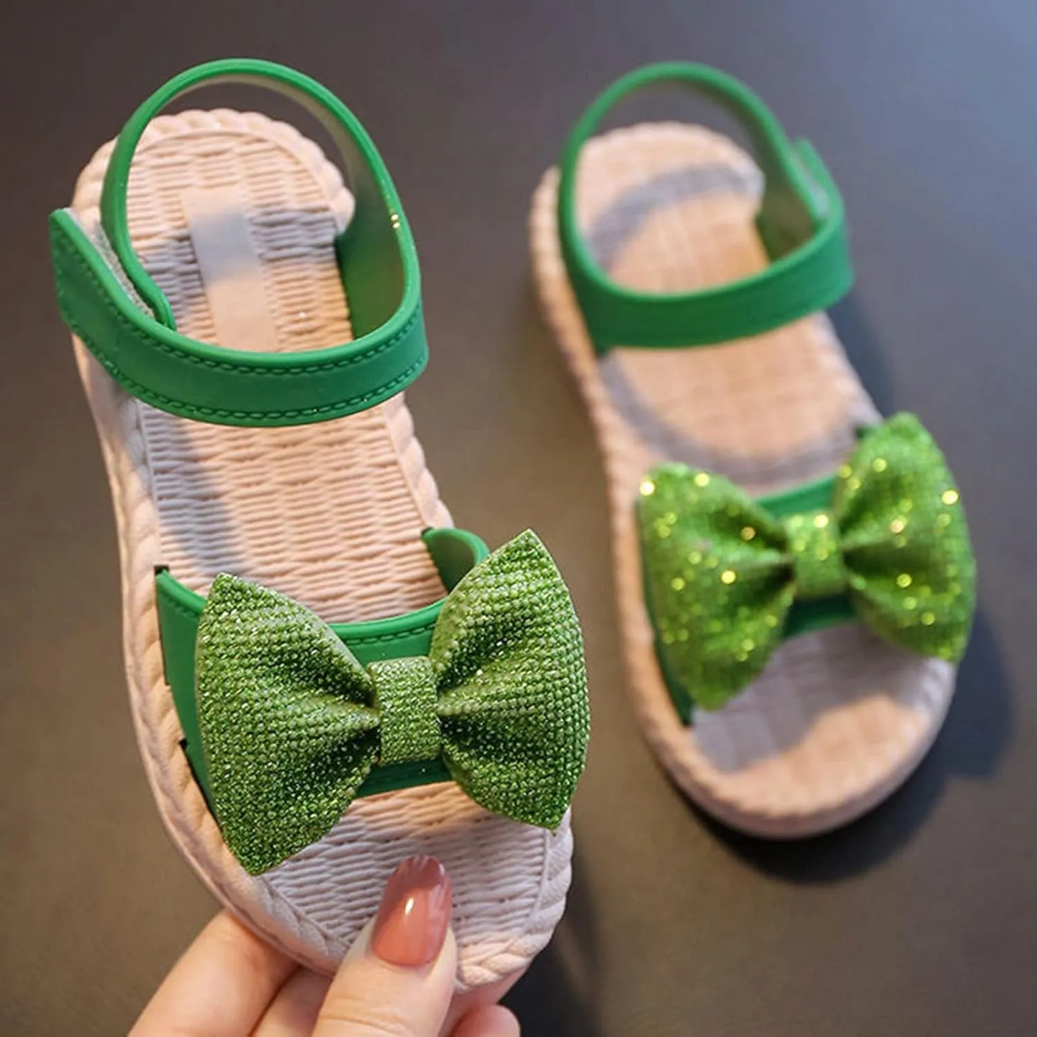 Fuzzy Sandals Girls Toddler Kids Infant Girls Soild Bowknot Princress Shoes Soft Sole Slipper Socks Baby Girl