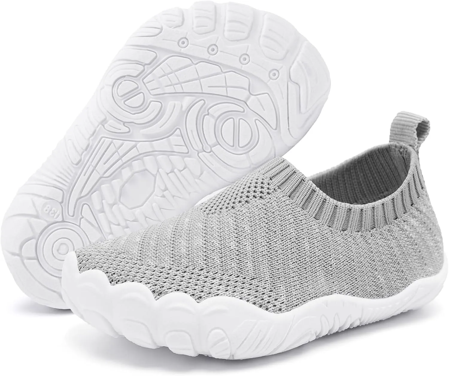 Girl Baby Walking Sock Shoes Boy Lightweight Indoor/Outdoor Infant Sneakers Mesh Non-Slip Breathable Sneakers Grey 6-12 Months