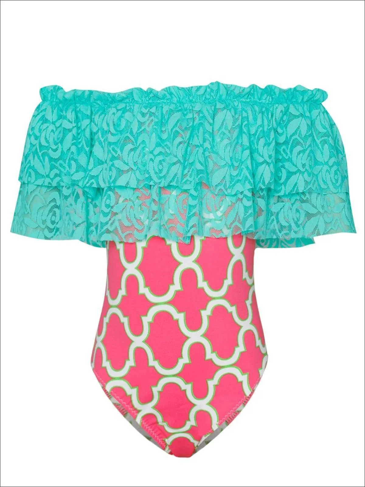 Girls Amazing Waves One Piece Swimsuit