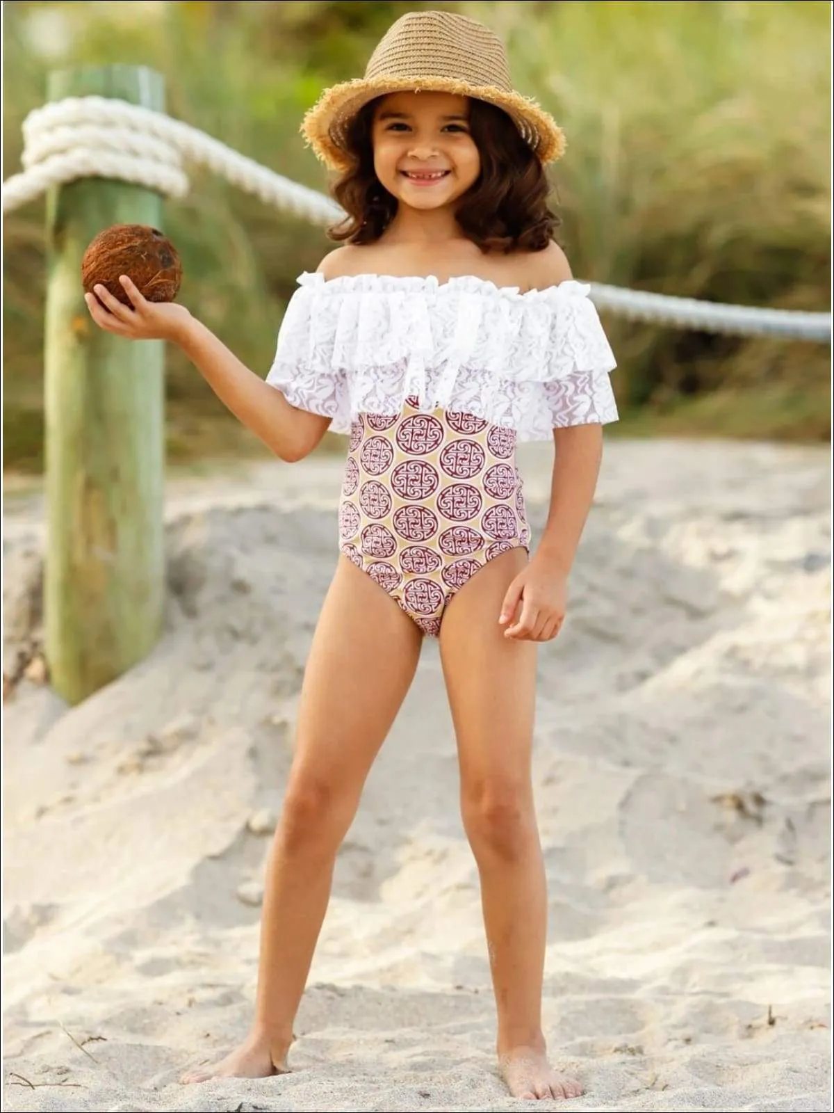 Girls Amazing Waves One Piece Swimsuit