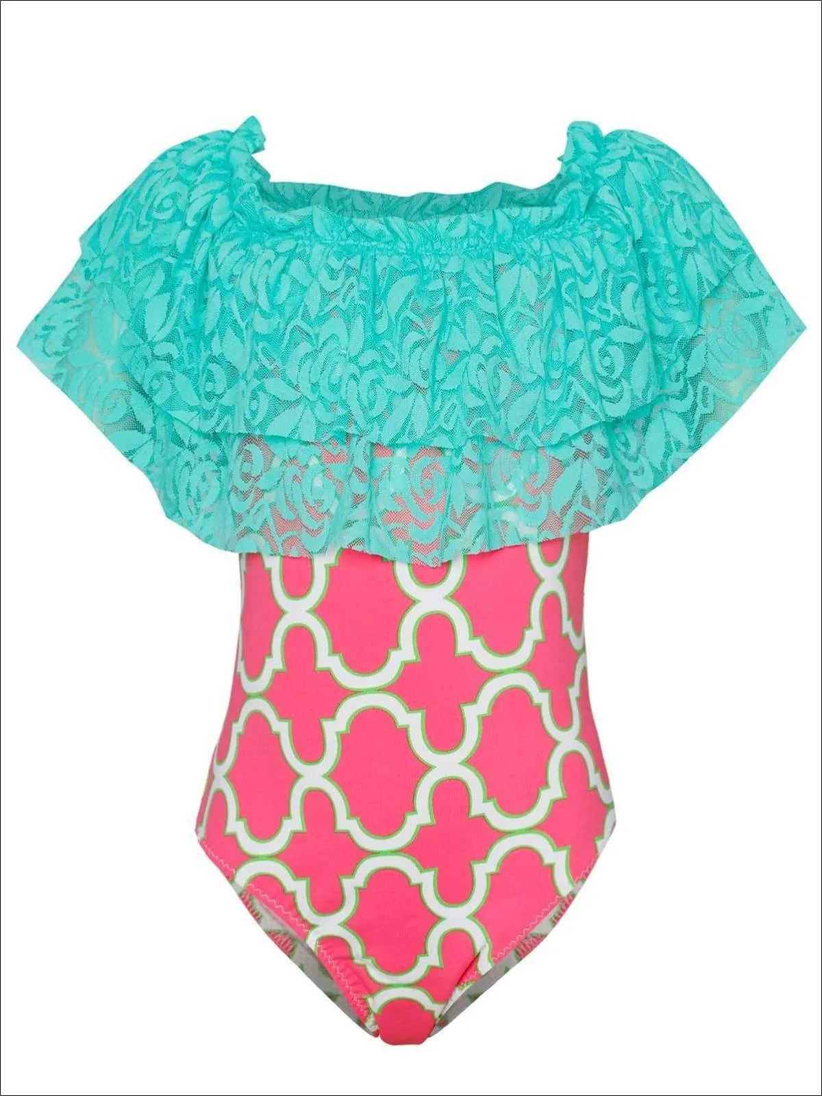 Girls Amazing Waves One Piece Swimsuit