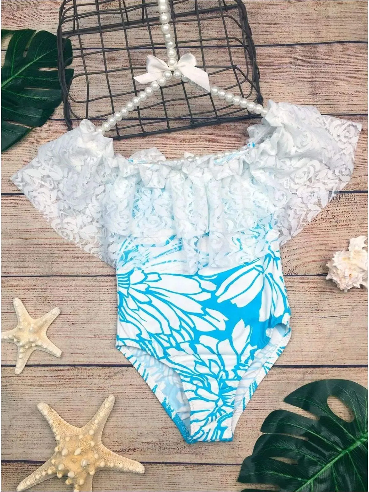 Girls Amazing Waves One Piece Swimsuit