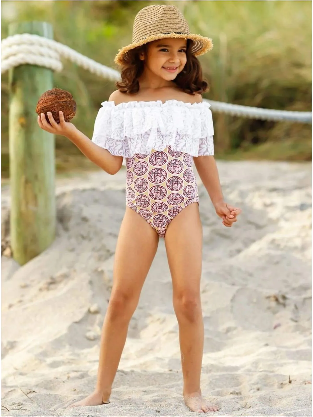 Girls Amazing Waves One Piece Swimsuit