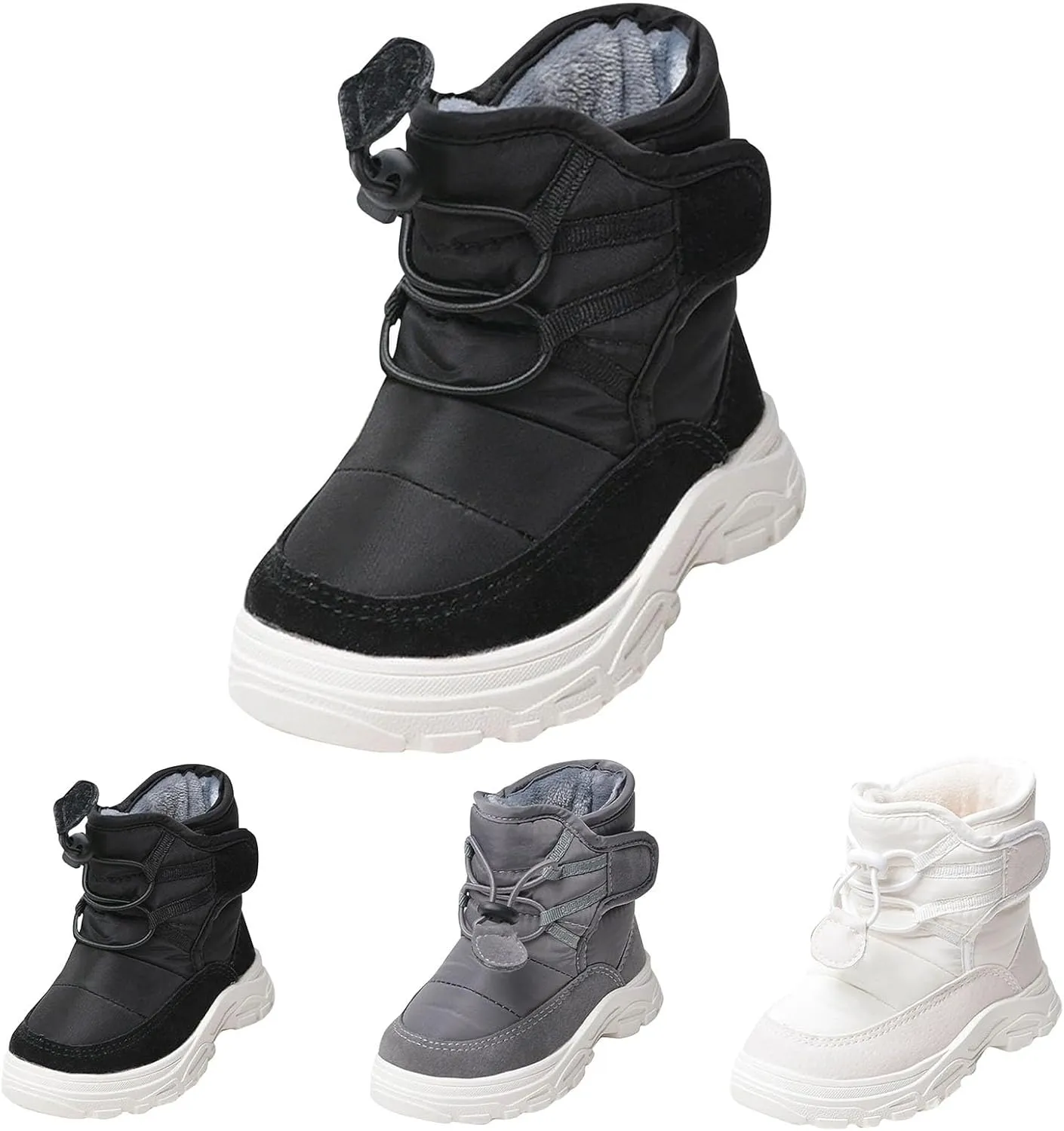 Girls Boys Plush Soft Sneaker Boot Slip esistant Outdoor Warm Snow Day Soft Sole Breathable Sports Ankle Shoes