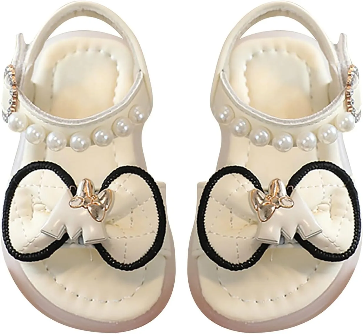Girls Dress Shoes Girls Sandals Summer For Children Wearing Beach Shoes Pearl Soft Sole Anti Slip Rubber Sole