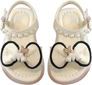 Girls Dress Shoes Girls Sandals Summer For Children Wearing Beach Shoes Pearl Soft Sole Anti Slip Rubber Sole