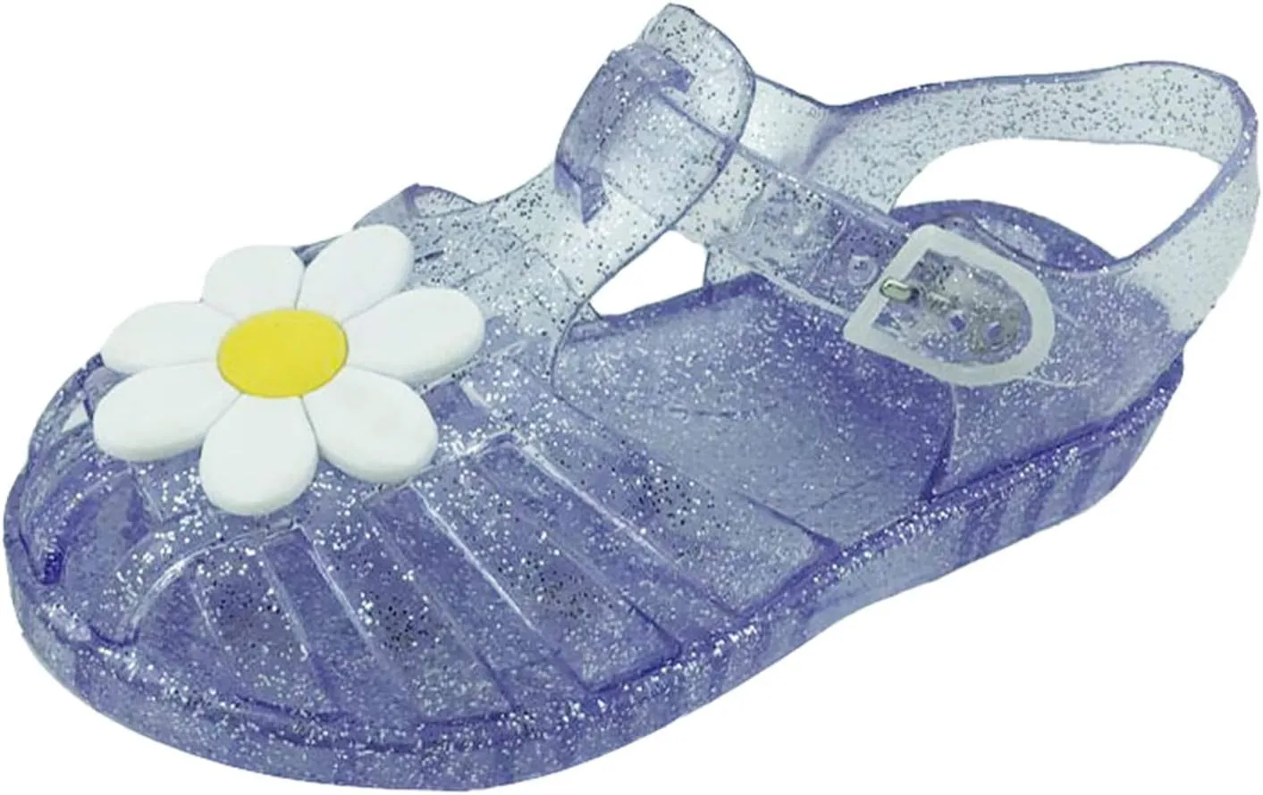 Girls Kids Jelly Soft Sandals Flower Pep Toe Adjusted Strap Summer Water Shoes Baby Toddler Shower Funny Sandals