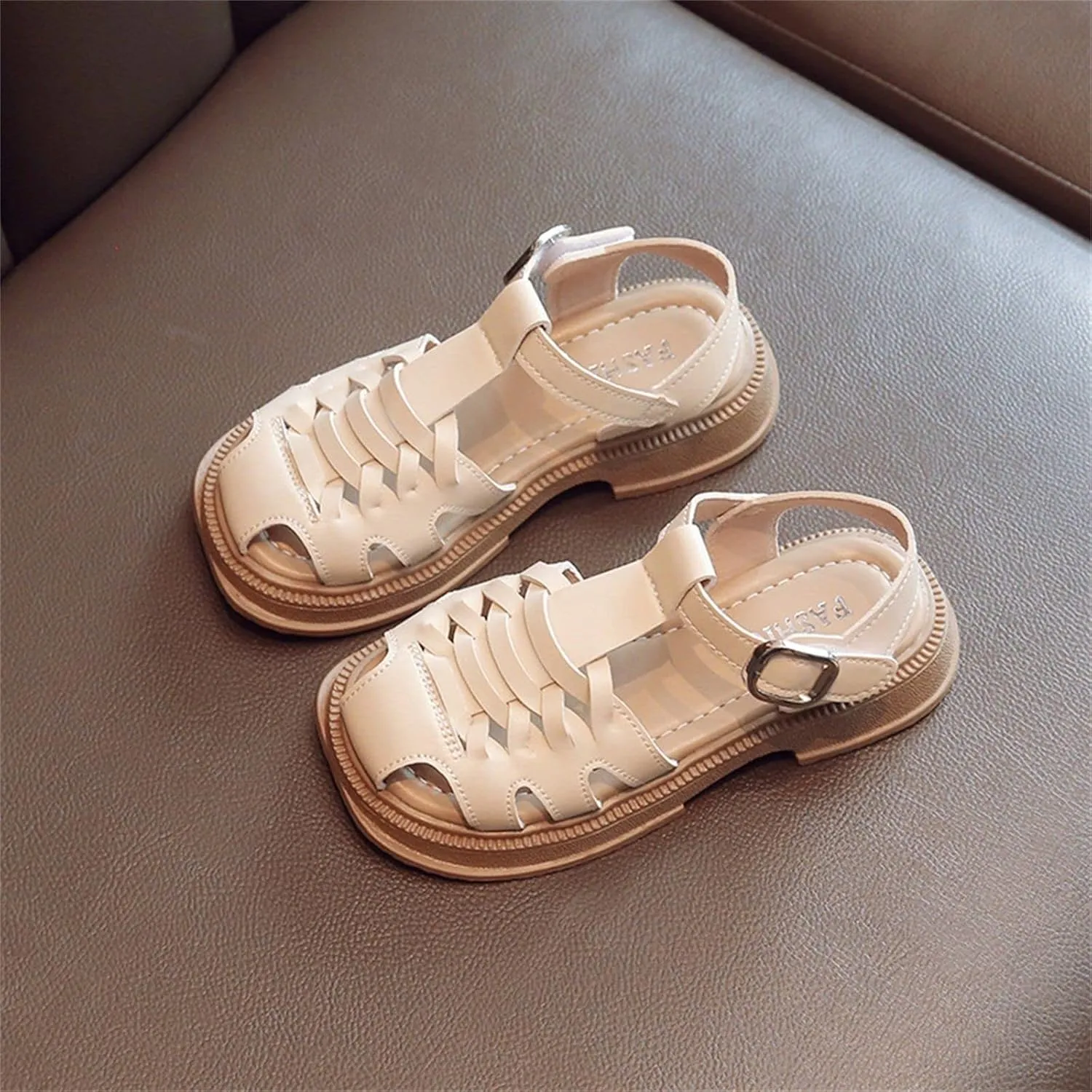 Girls Kids Wide Sandals Open Toe Slip On Strap Flat Shoes Baby Childrens Girl Rubber Soft Sole Fashion Dance Sneaker