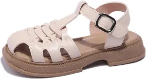 Girls Kids Wide Sandals Open Toe Slip On Strap Flat Shoes Baby Childrens Girl Rubber Soft Sole Fashion Dance Sneaker