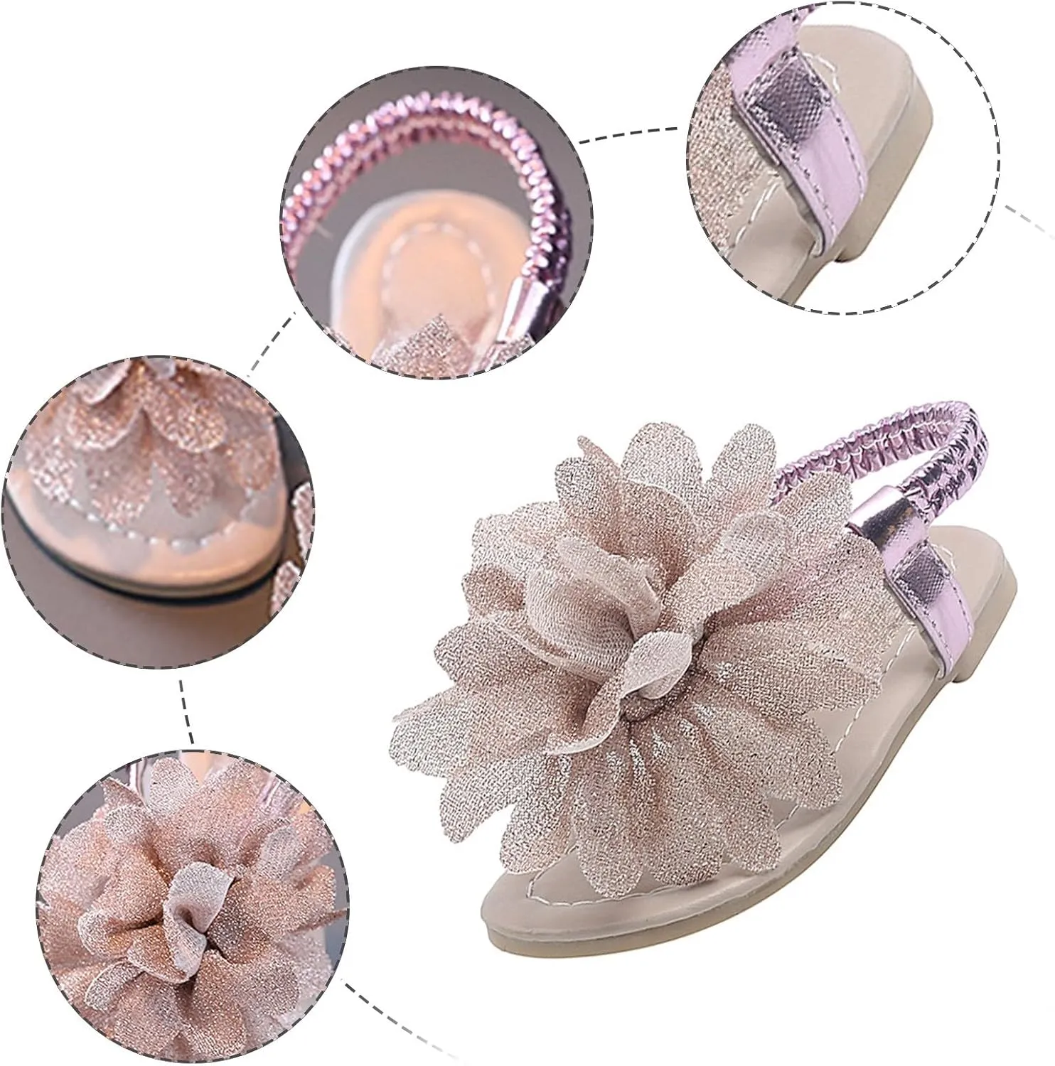Girls Sandals Bohemian Flower Baby Shoes Fashion Soft Sole Student Sandals Dress for Girls Little