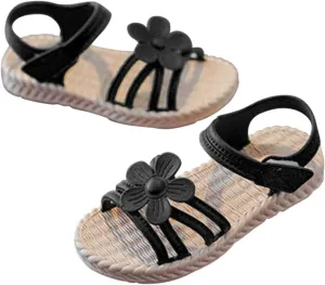 Girls Sandals Toddler Kids Infant Girls Soild Flower Princress Shoes Soft Sole Non Slip Saltwater Sandals for