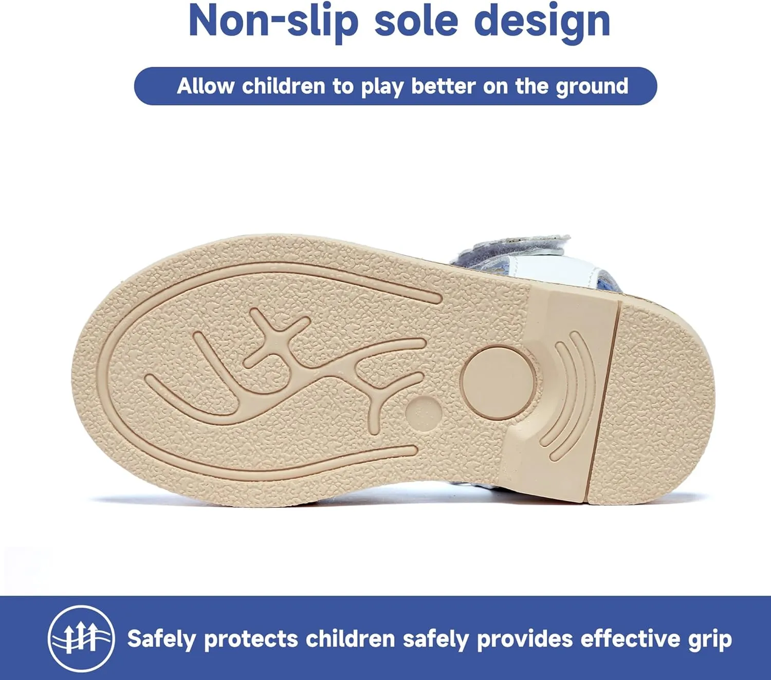 Girls' Sandals With Open Toe Double Buckle Summer Shoes, Genuine Leather Soft Anti Slip Flat Sandals (Girl/Children)