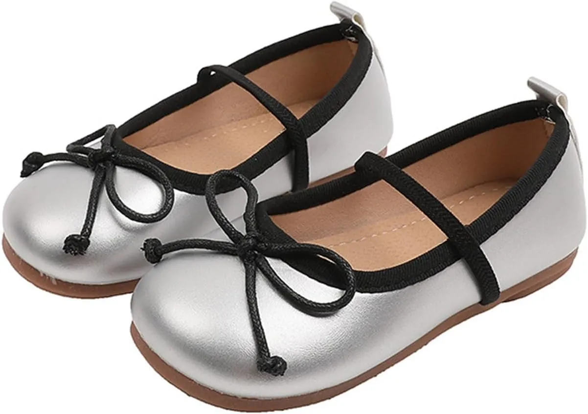 Girls Shoes Children Shoes Non Slip Soft Sole Leather Shoes Bowknot Single Shoes Girls Toddler Sandals