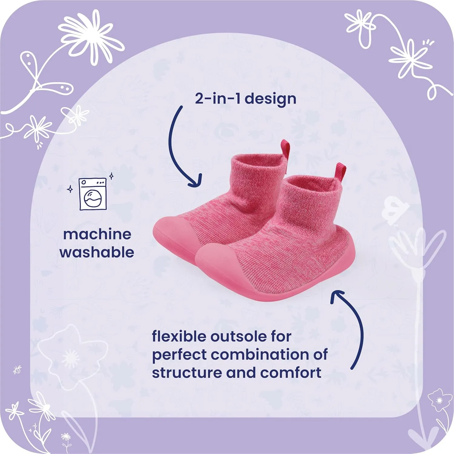 Goldbug The Denver Non-Slip Sock Shoes for Early Walkers with Natural Foot Development