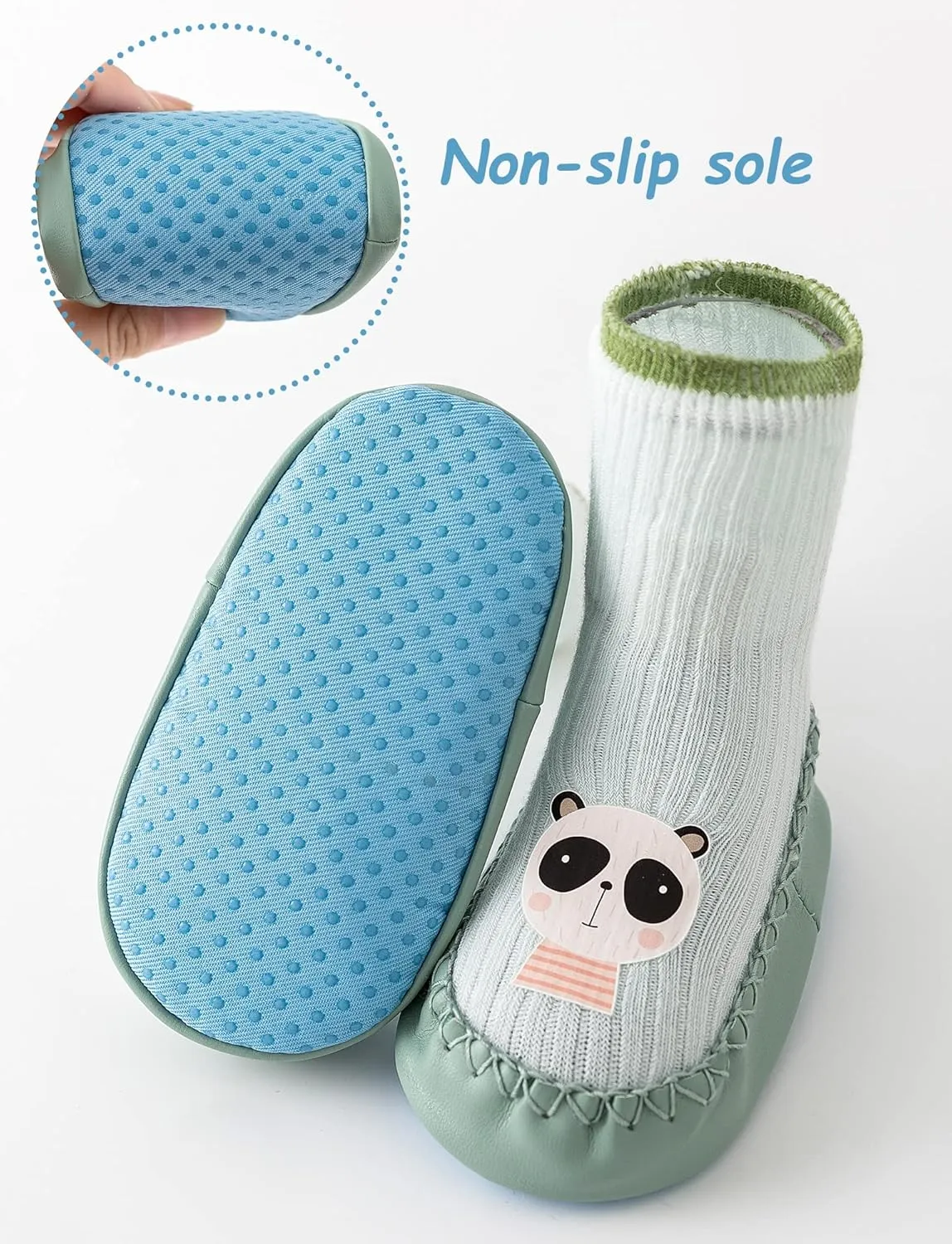 Happy Cherry 3 Pairs Baby Cotton Shoes Socks Anti-slip Cartoon Socks Toddlers Animal Indoor Slipper Summer Shoes Socks
