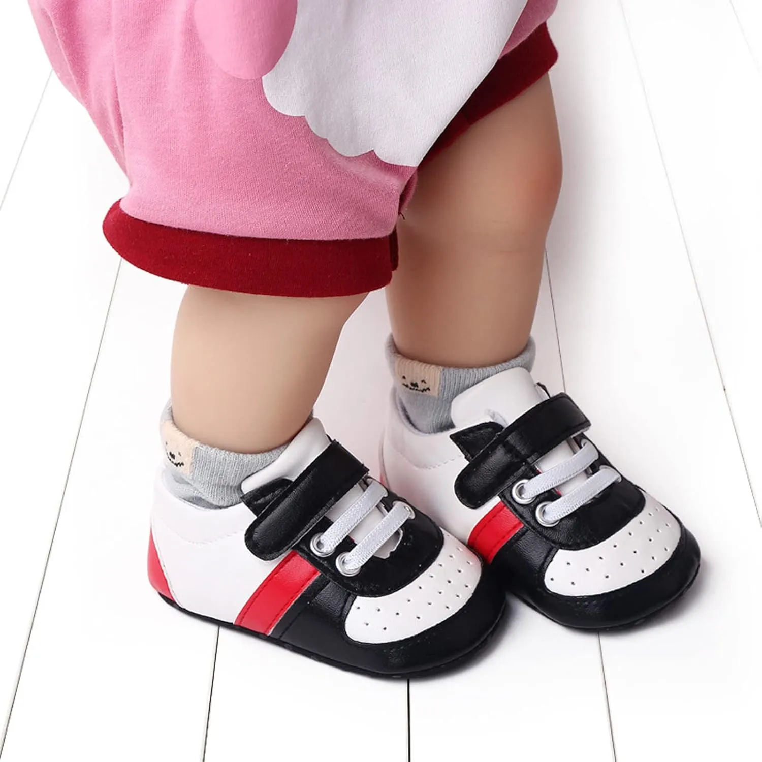Infant Baby Color Matching Prewalker Sneakers Toddler Boys Girls Anti-Slip Soft Sole Lightweight First Step Shoes