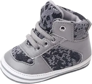 Infant Baby Girls Boys High Tops Ankle Sneakers Infant Newborn Soft Sole Anti-Slip Prewalker First Walking Shoes