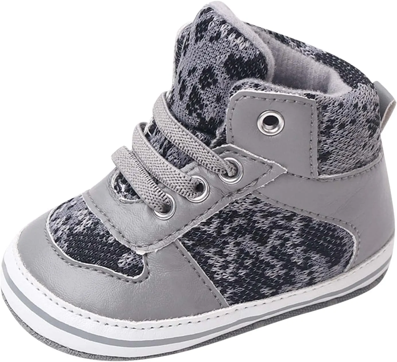 Infant Baby Girls Boys High Tops Ankle Sneakers Infant Newborn Soft Sole Anti-Slip Prewalker First Walking Shoes