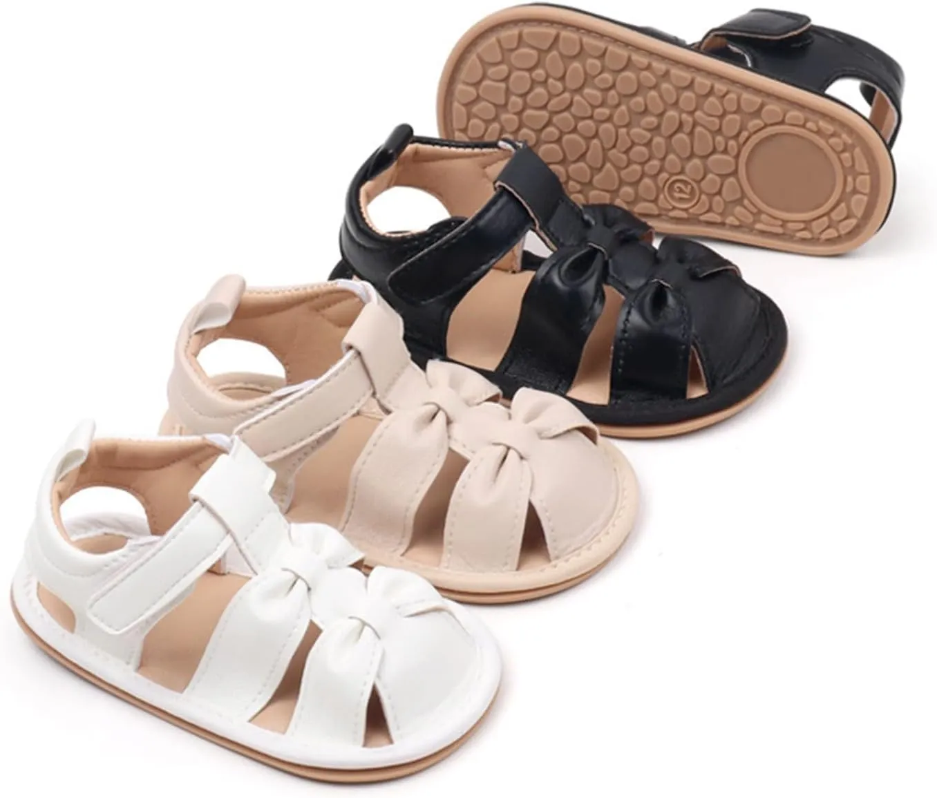 Infant Baby Girls Boys Sandals Summer Beach Outdoor Bowknot Soft Rubber Sole Toddler Dress Walking Shoes