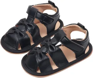 Infant Baby Girls Boys Sandals Summer Beach Outdoor Bowknot Soft Rubber Sole Toddler Dress Walking Shoes