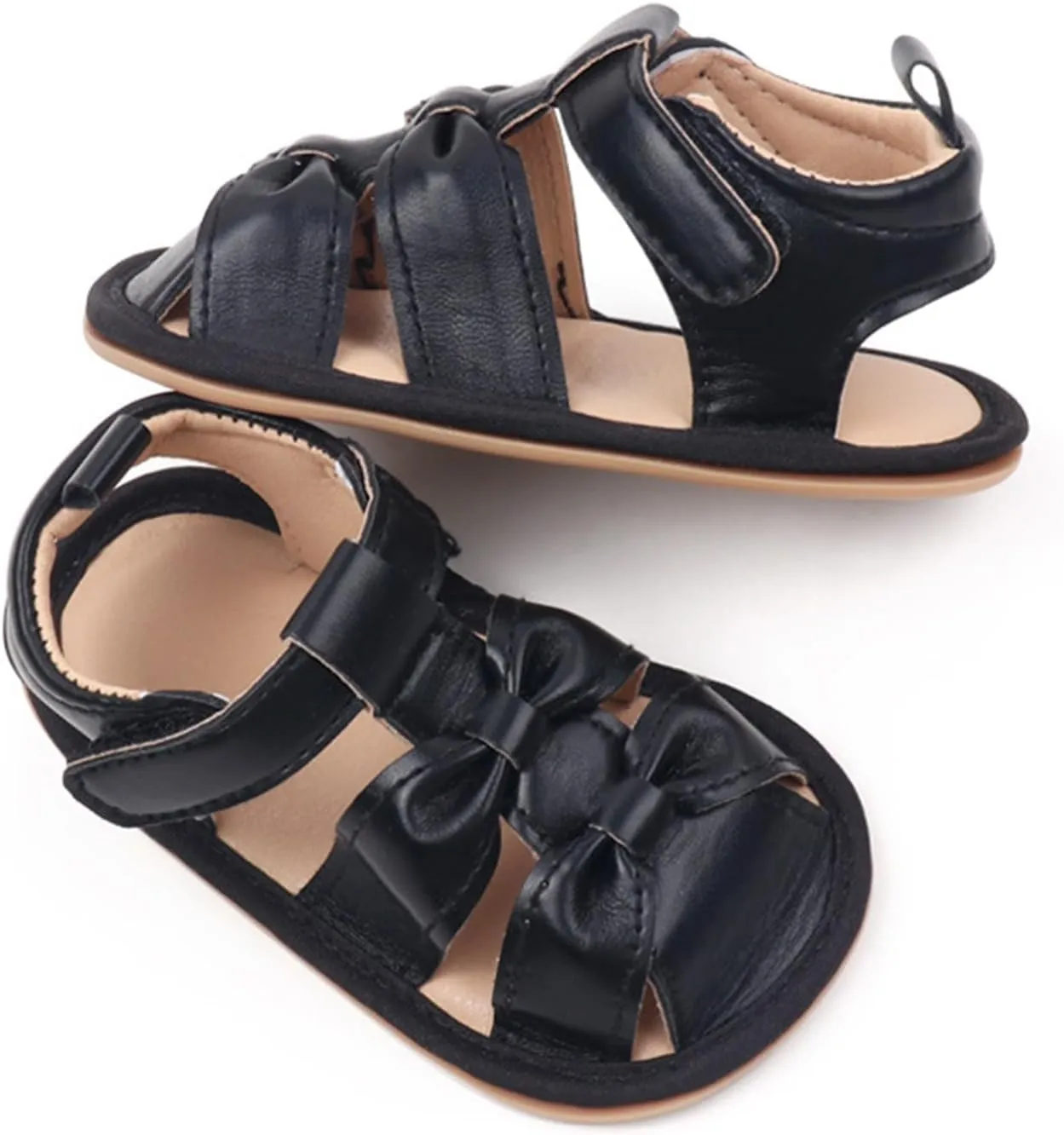 Infant Baby Girls Boys Sandals Summer Beach Outdoor Bowknot Soft Rubber Sole Toddler Dress Walking Shoes