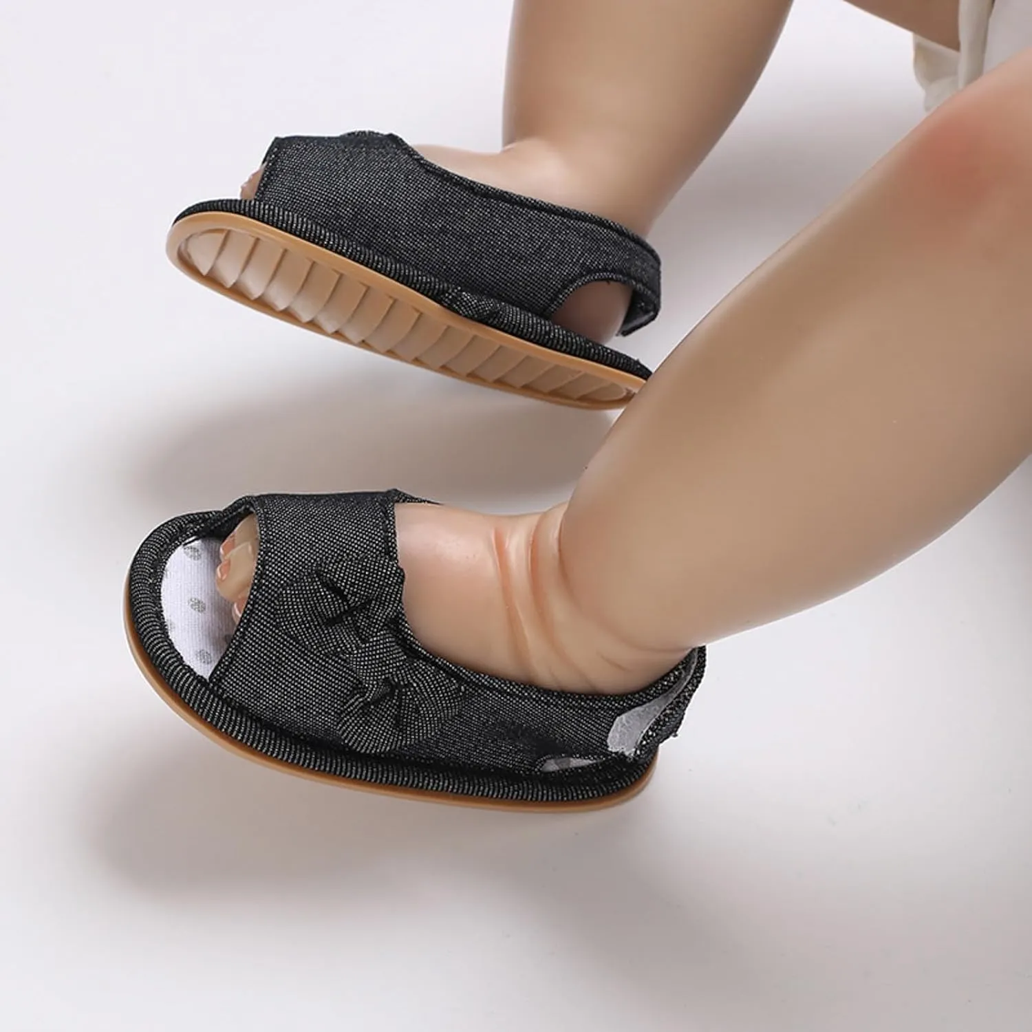 Infant Baby Girls Sandals With Flower Bowknot Soft Sole Shoes Newborn Toddler First Walkers Crib Dress Shoes