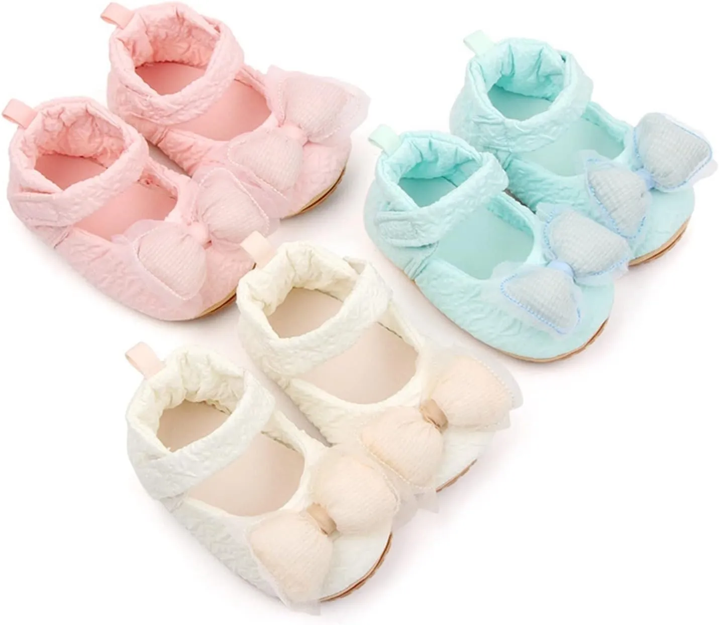 Infant Baby Newborn Sneakers Girls Cute Bow Cartoon Shoes Walking Shoes Flat Shoes Dress Shoes Crib Shoes