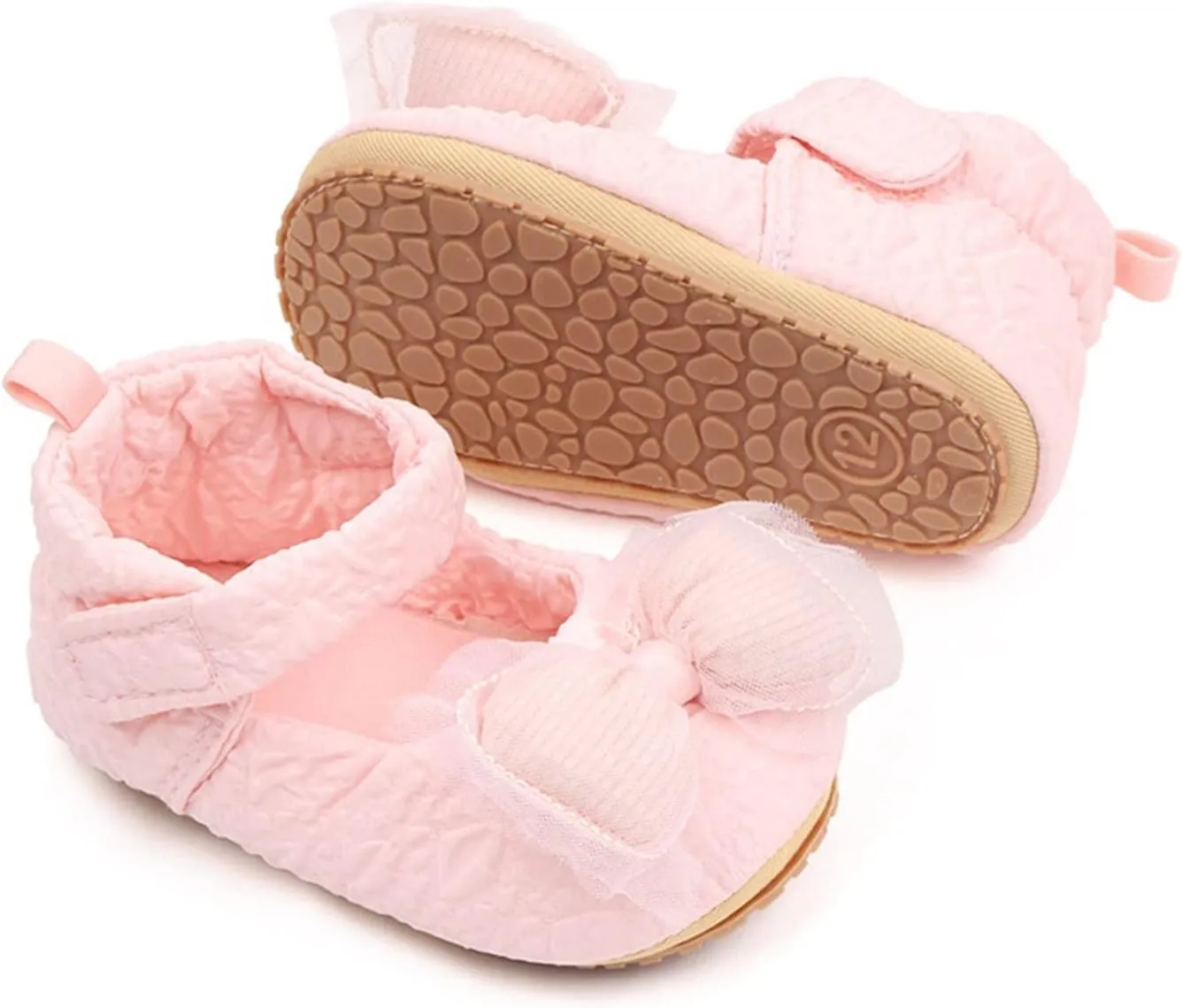 Infant Baby Newborn Sneakers Girls Cute Bow Cartoon Shoes Walking Shoes Flat Shoes Dress Shoes Crib Shoes