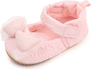 Infant Baby Newborn Sneakers Girls Cute Bow Cartoon Shoes Walking Shoes Flat Shoes Dress Shoes Crib Shoes
