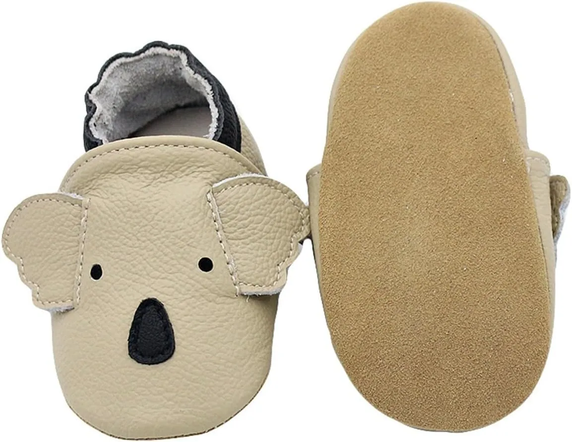 Infant Baby Soft Sole PU Leather Prewalker Shoes Infant Toddler Cute artoon Animal Slip-on Shoes Casual Slippers