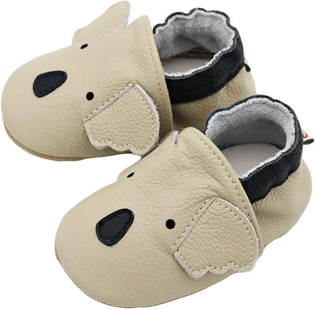 Infant Baby Soft Sole PU Leather Prewalker Shoes Infant Toddler Cute artoon Animal Slip-on Shoes Casual Slippers