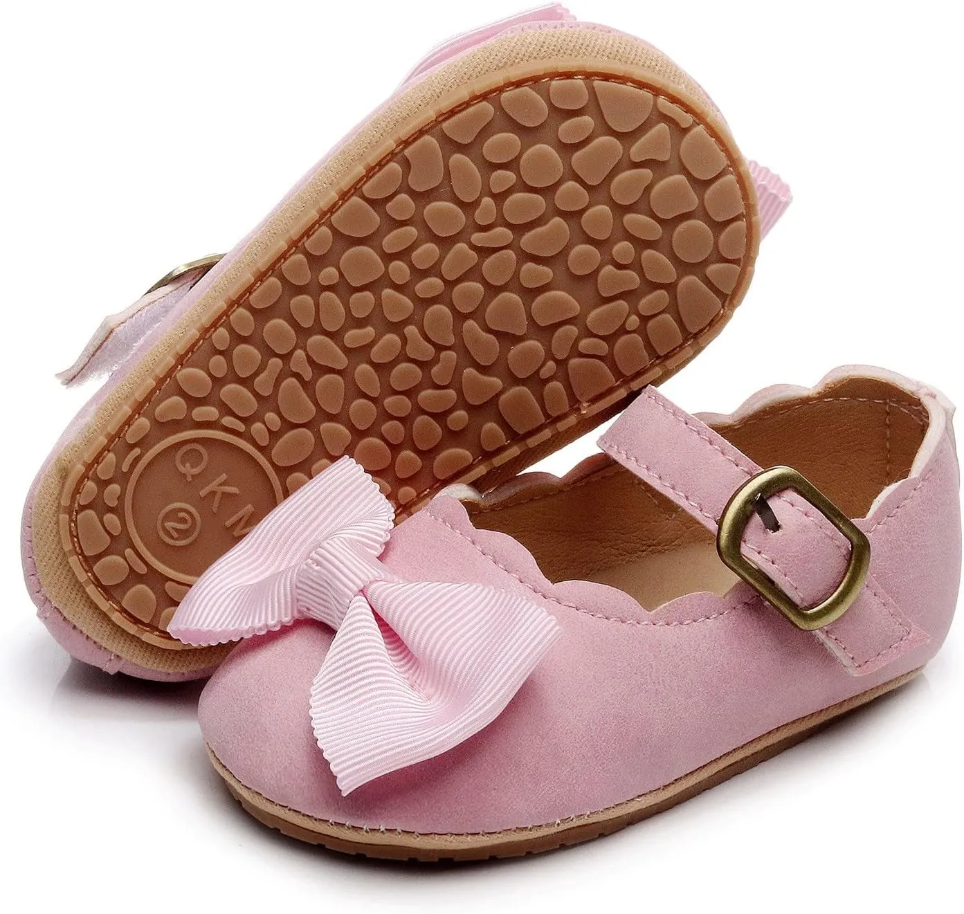 Infant Girls Single Shoes Bow Tiet First Walkers Shoes Buckle Strap Toddler Soft Bottom Breathable Princess Shoes Indoor Shoes Toddler