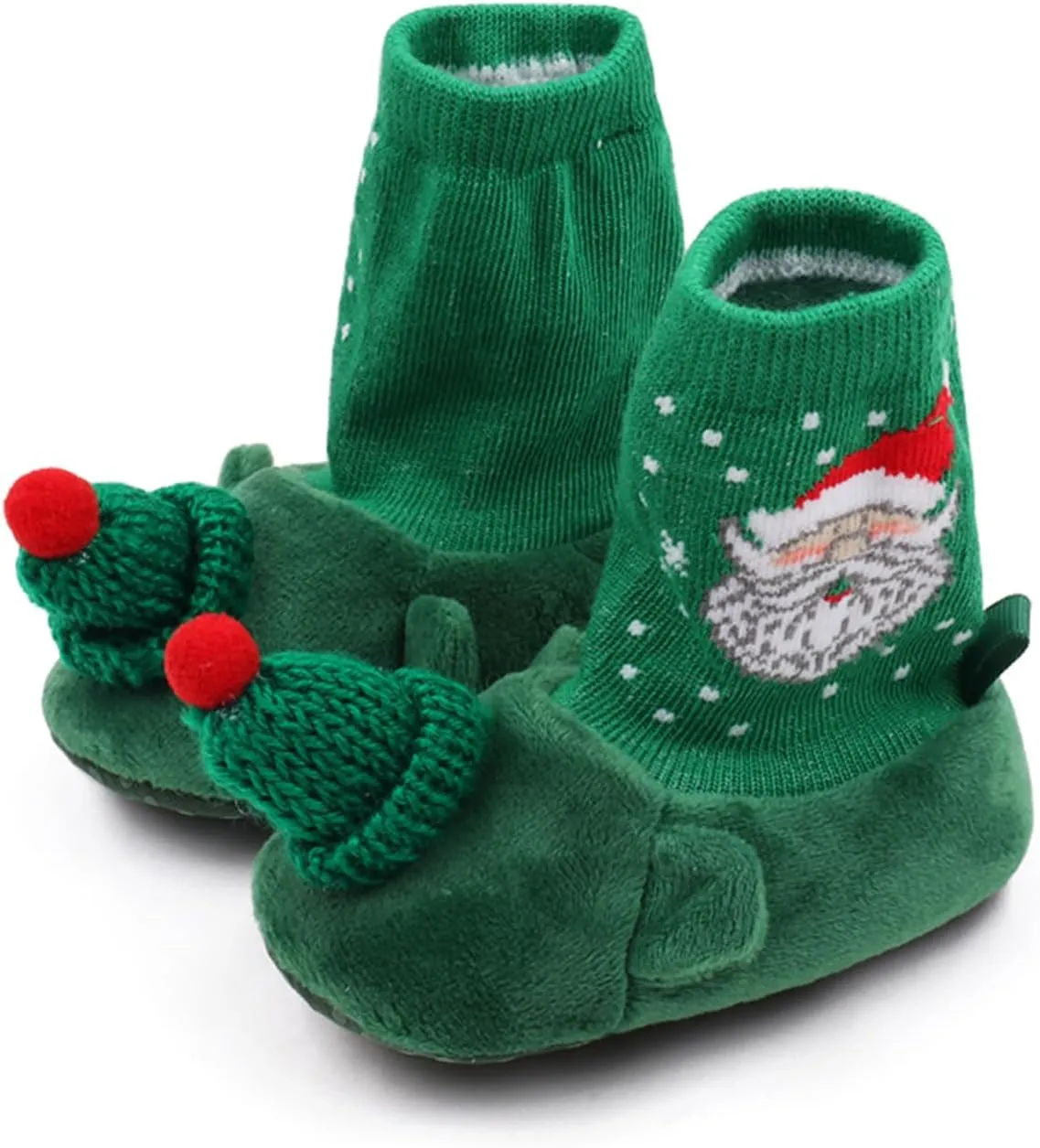 Infant Halloween Christmas Booties Soft Baby Pumpkin Santa Claus Winter Warm Fleece Slippers Snow Boots Crib Shoes