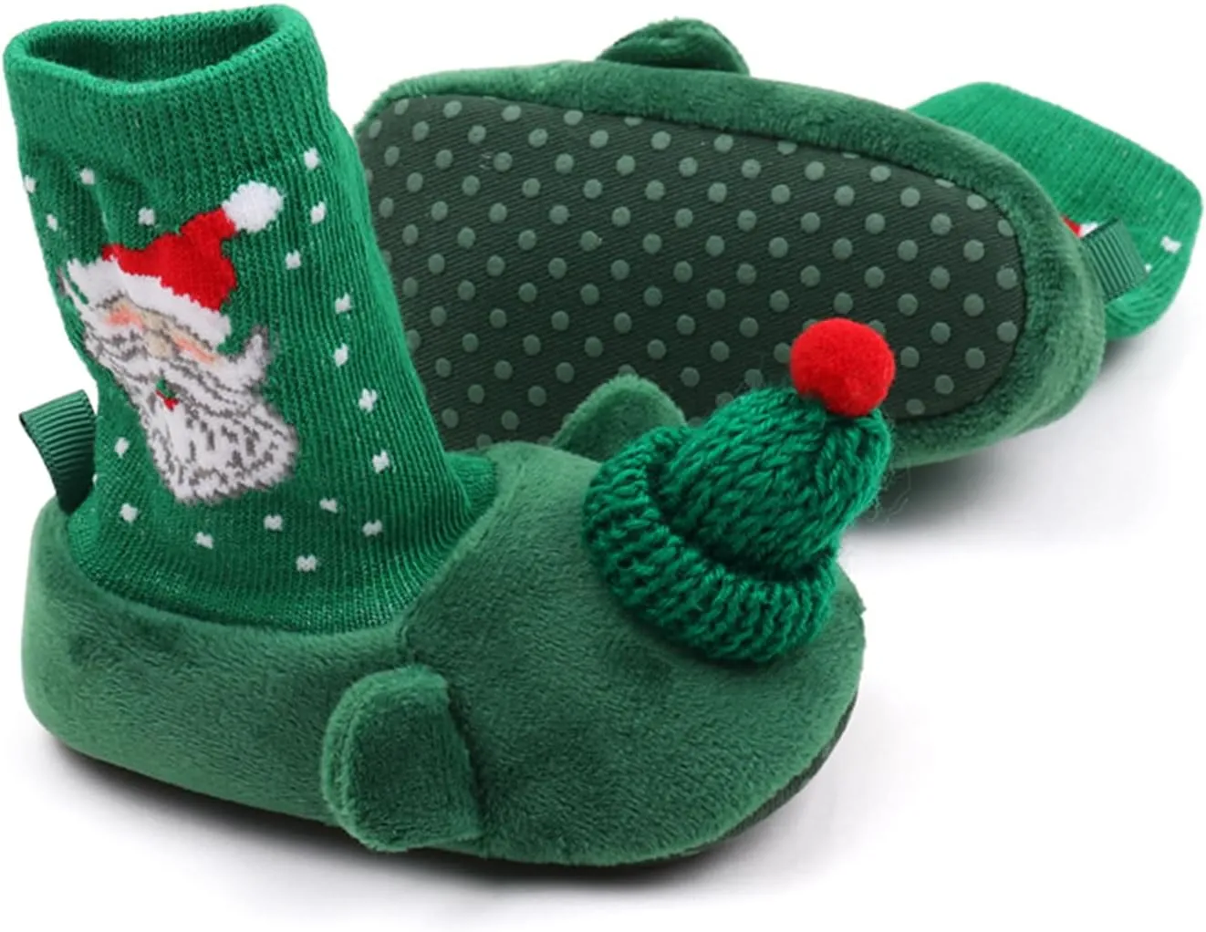 Infant Halloween Christmas Booties Soft Baby Pumpkin Santa Claus Winter Warm Fleece Slippers Snow Boots Crib Shoes