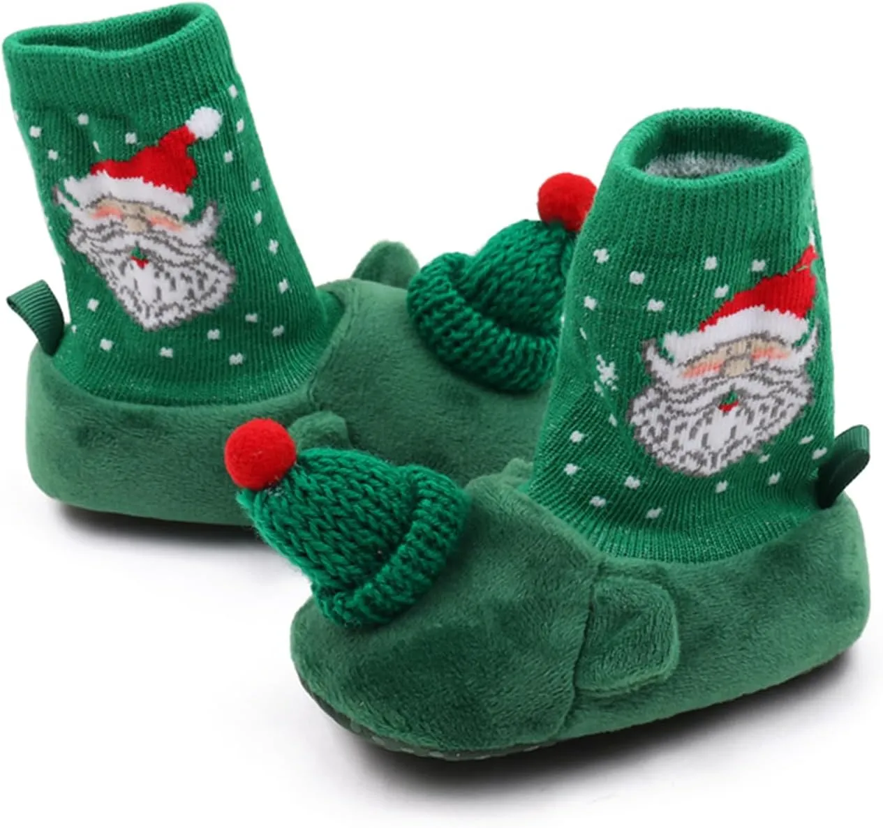 Infant Halloween Christmas Booties Soft Baby Pumpkin Santa Claus Winter Warm Fleece Slippers Snow Boots Crib Shoes