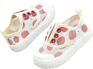 Infant Sneakers for Baby Strawberry Print Soft Bottom Non Slip Shoes Sneakers Soft Sole Toddler Girls Shoes