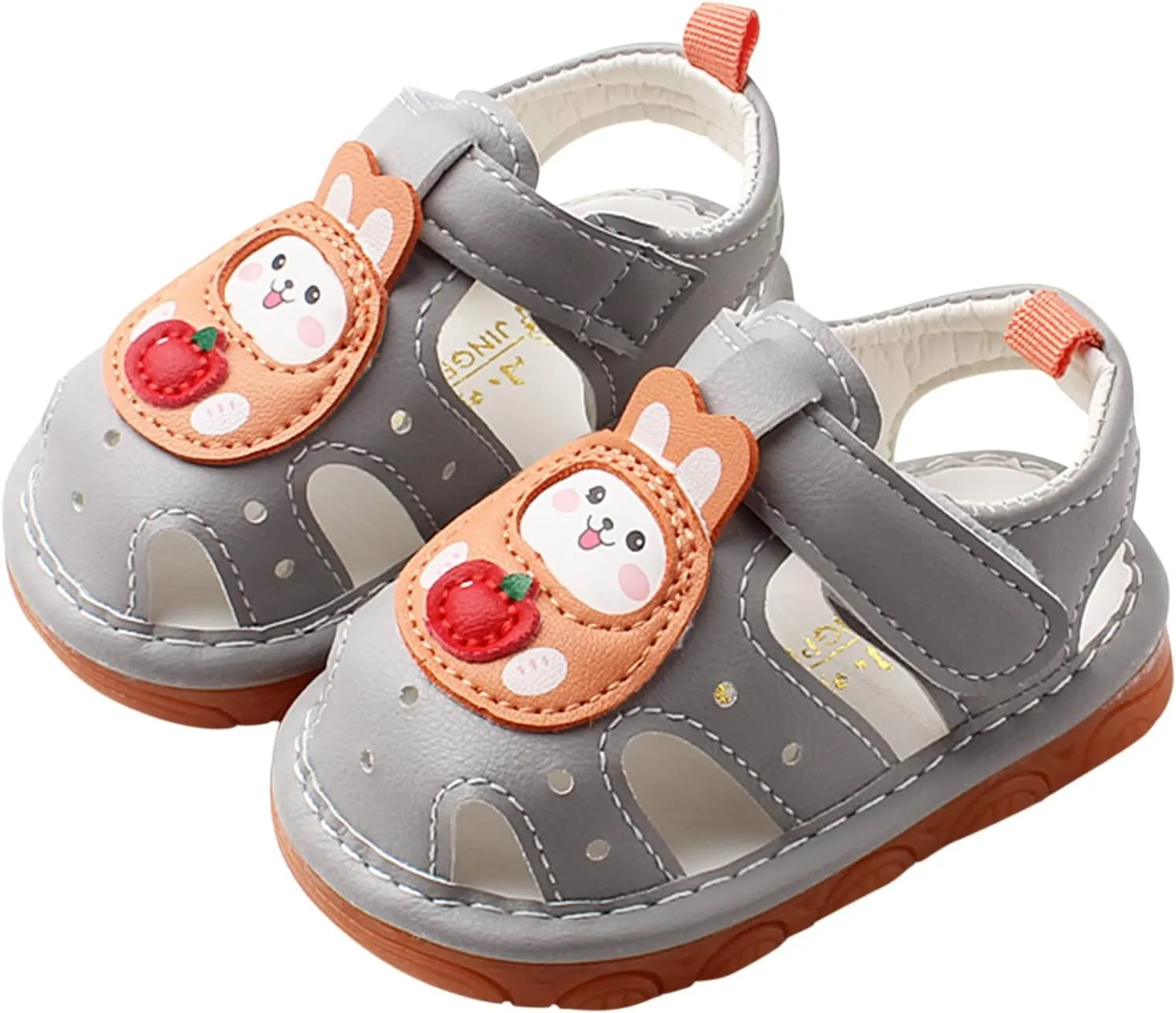 Infant Toddler Baby Girls Boys Shoes Sandals First Walking Shoes Athletic Non-Slip Soft Sole (Grey, 4.5 Infant)