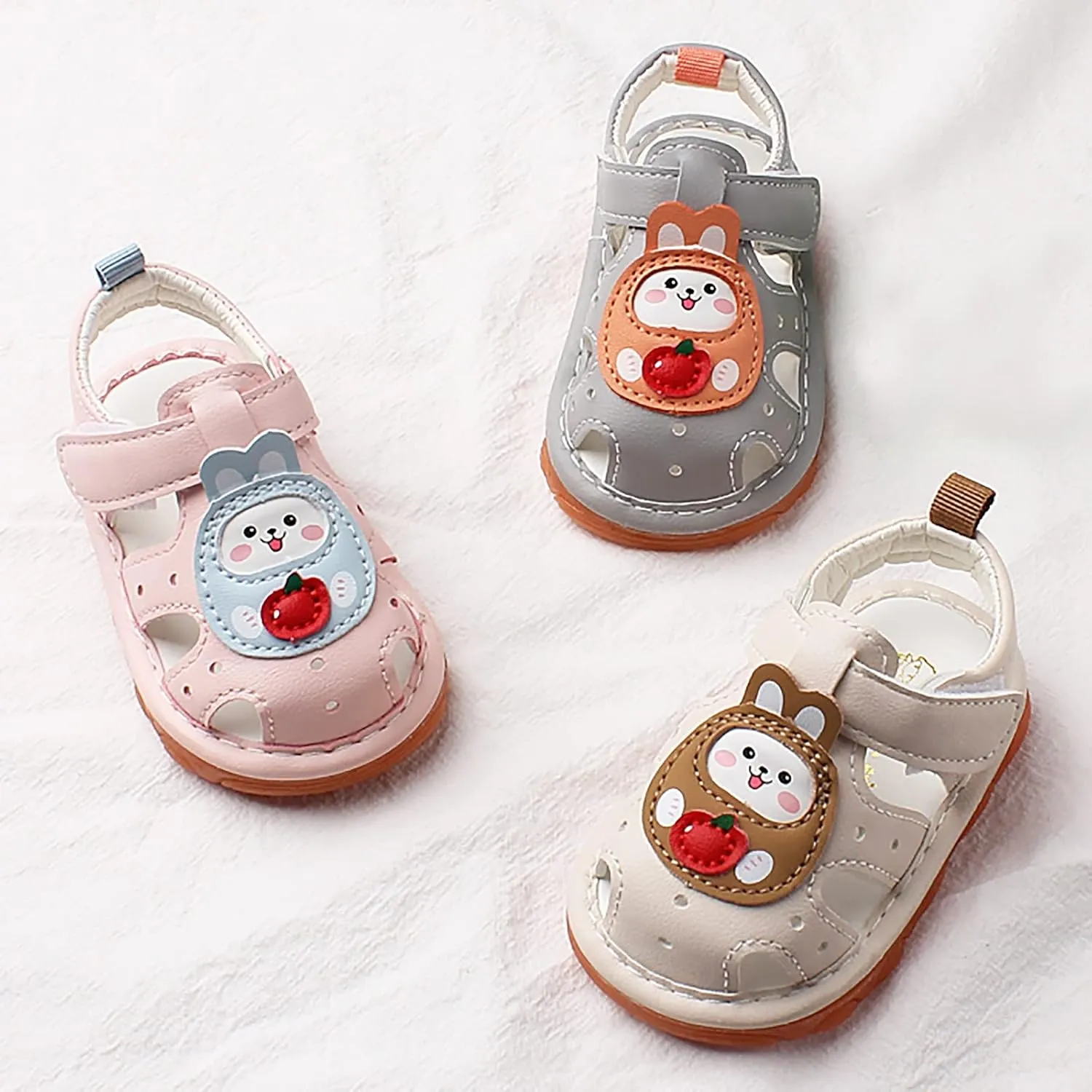 Infant Toddler Baby Girls Boys Shoes Sandals First Walking Shoes Athletic Non-Slip Soft Sole (Grey, 4.5 Infant)