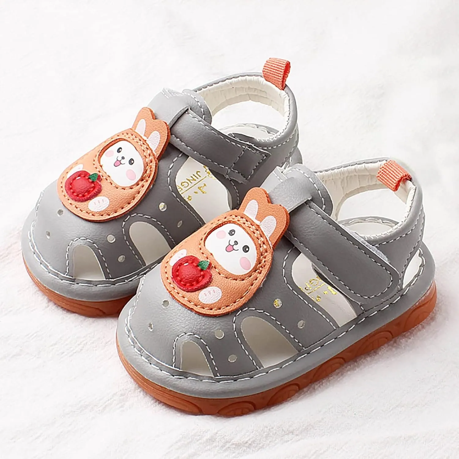Infant Toddler Baby Girls Boys Shoes Sandals First Walking Shoes Athletic Non-Slip Soft Sole (Grey, 4.5 Infant)