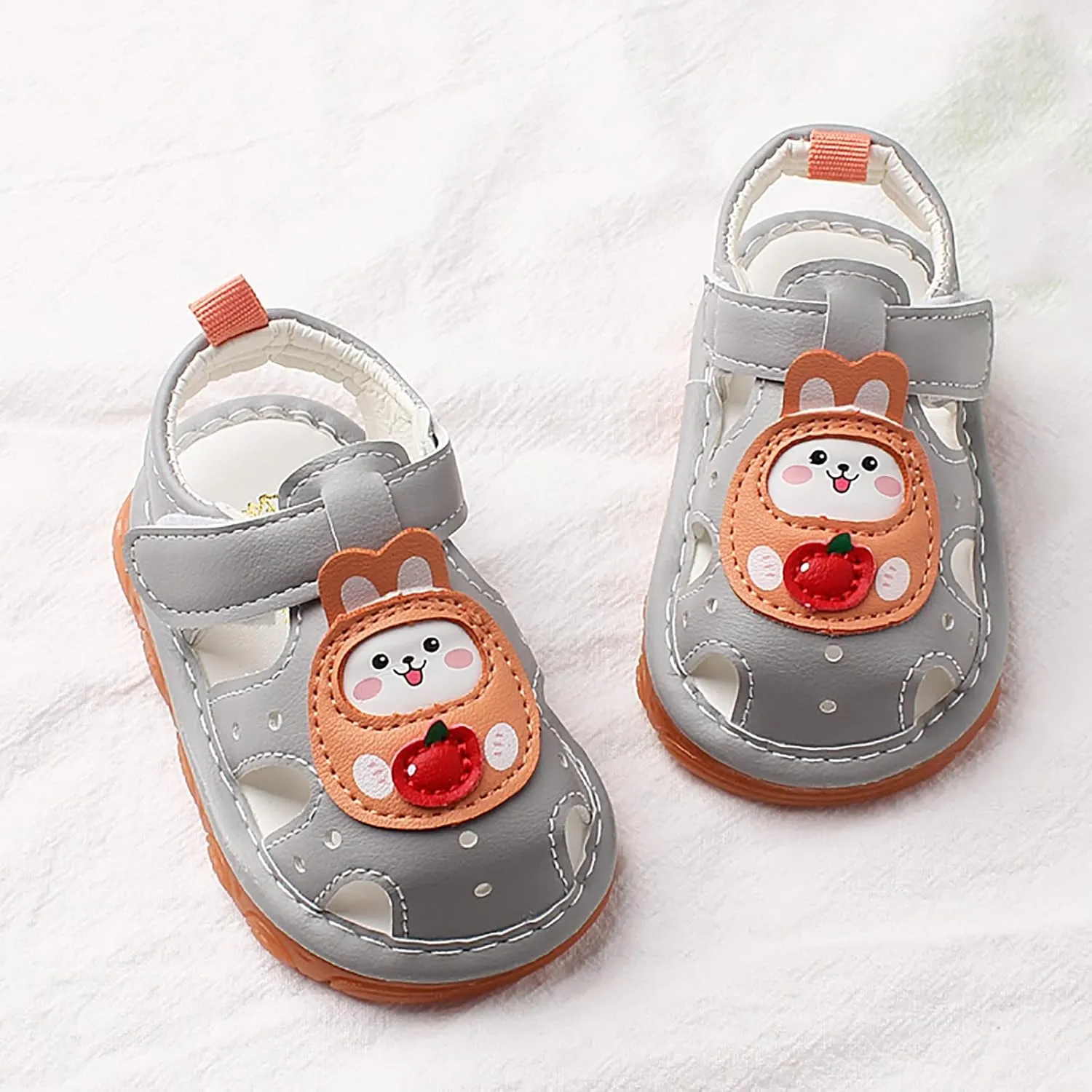 Infant Toddler Baby Girls Boys Shoes Sandals First Walking Shoes Athletic Non-Slip Soft Sole (Grey, 4.5 Infant)