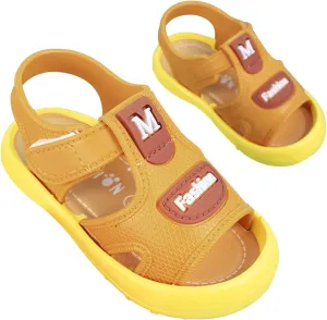 Infant Toddler Baby Girls Boys Shoes Sandals Outdoor First Walkers Soft Anti-Slip Sole Flat Shoes (Yellow, 5.5 Infant)