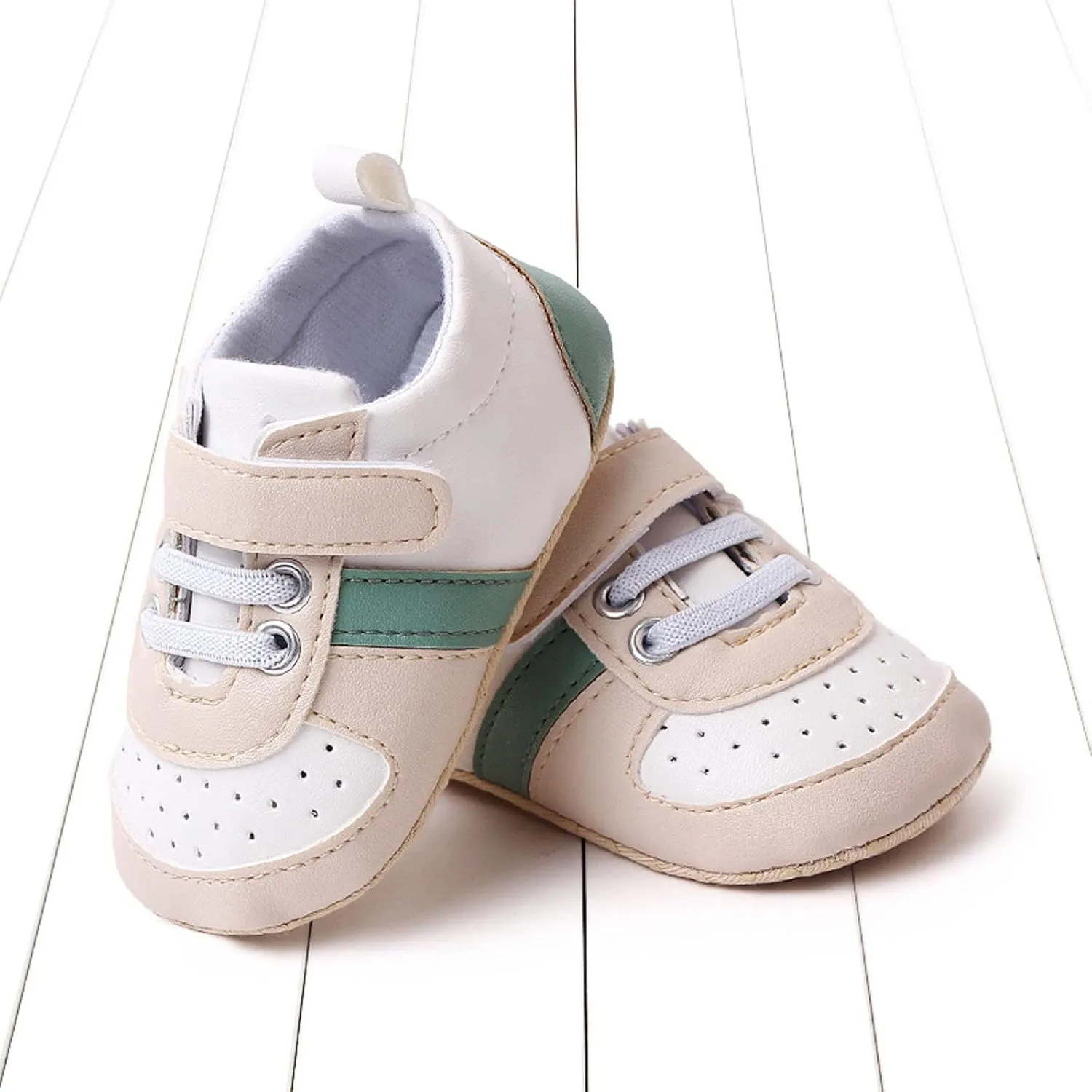 Infant Toddler Color Matching Prewalker Sneakers Baby Girls Boys Anti-Slip Soft Sole Lightweight First Step Shoes
