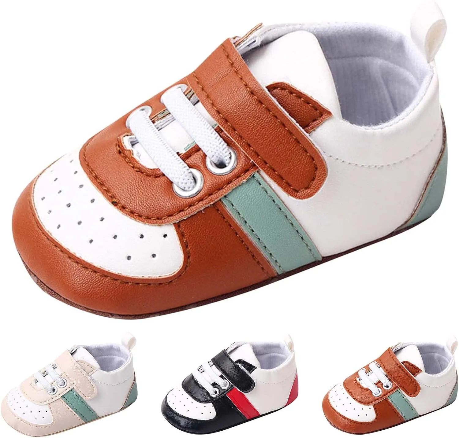 Infant Toddler Color Matching Prewalker Sneakers Baby Girls Boys Anti-Slip Soft Sole Lightweight First Step Shoes