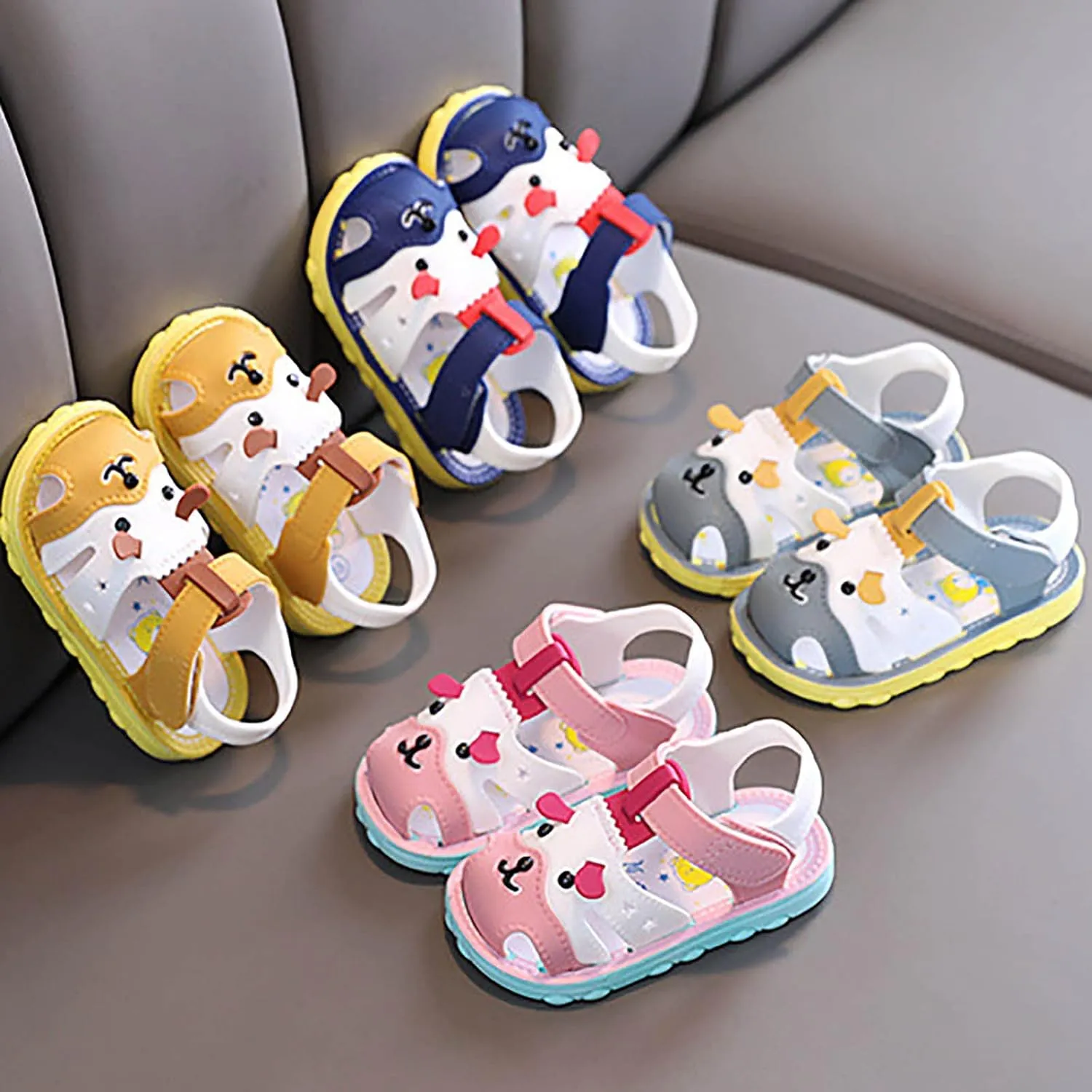 Infant Toddler Girls Cartoon Puppy Sandals Summer Soft Rubber Sole Non Slip Baby Shoes