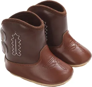 Infant Toddler Leather Soft Sole Cowboy Boots for Baby Boys Girls Newborn Prewalker Non Slip Shoes with Embroidery