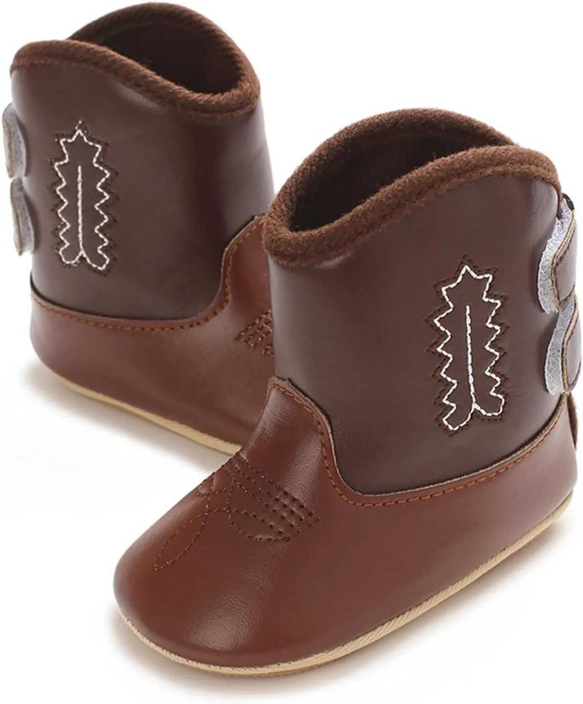 Infant Toddler Leather Soft Sole Cowboy Boots for Baby Boys Girls Newborn Prewalker Non Slip Shoes with Embroidery