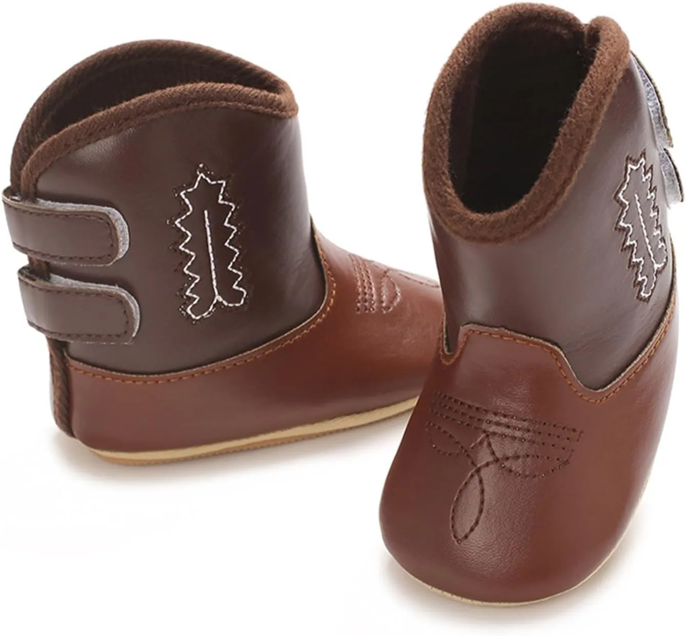 Infant Toddler Leather Soft Sole Cowboy Boots for Baby Boys Girls Newborn Prewalker Non Slip Shoes with Embroidery